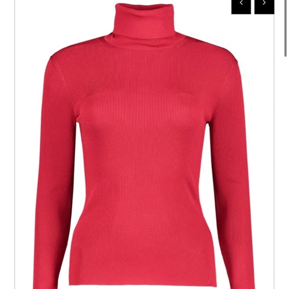 Helmut Lang Viscose Stretch T-Neck Sweater Knit - Picture 1 of 5